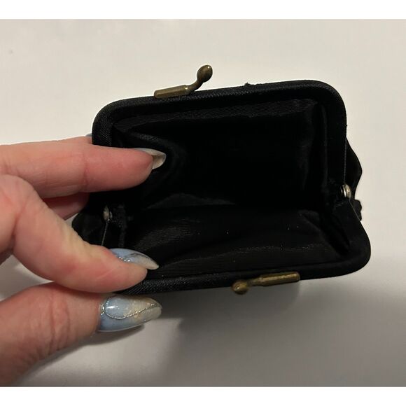 Antique Velvet Clutch Purse with Jeweled Detail and Beauty Accessories - Picture 13 of 16